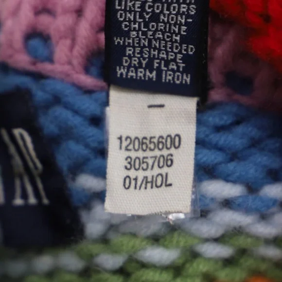 Vintage Y2K rainbow stripe Gap holiday wool turtleneck sweater XL - Picture 3 of 8